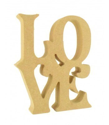 18mm Freestanding MDF 'Love' Stacked Joined Word - VIC